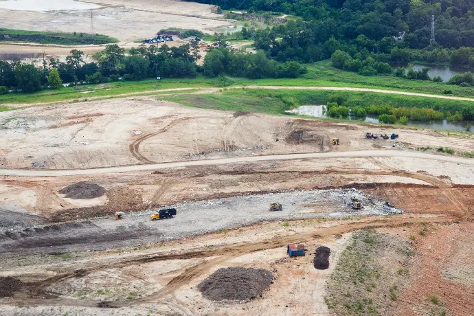 a high angle view of a farm